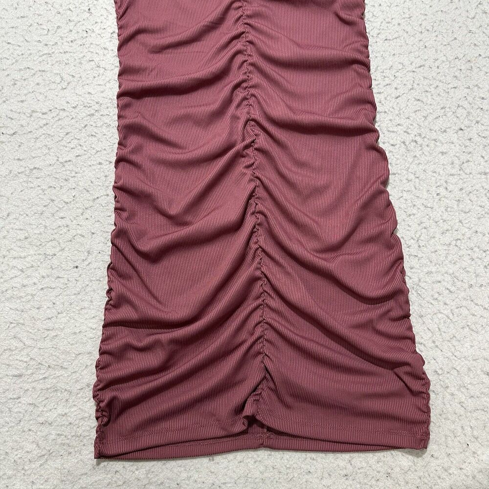 H&M Divided Womens Medium Pullover Purple Short Sleeve Ruched Mini Dress Stretch - Picture 7 of 12